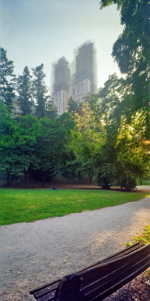 Ribnjak, pogled na katedralu